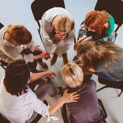 group of teens in therapy