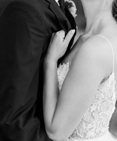 Bride and groom during golden hour NC wedding.