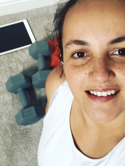 sweaty selfie post workout online