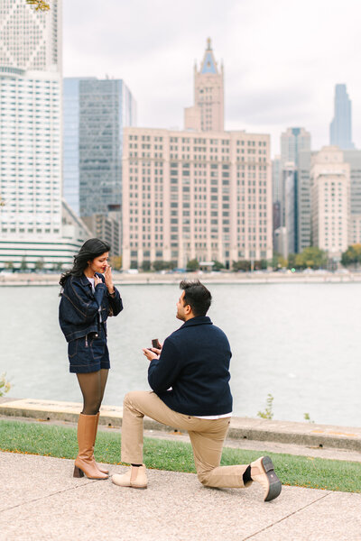 surprise proposal by ashlee cole photography at milton lee olive park in chicago illinois