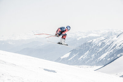 Alpine skier training in Chile