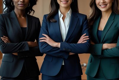 Women of colour in business suits in office