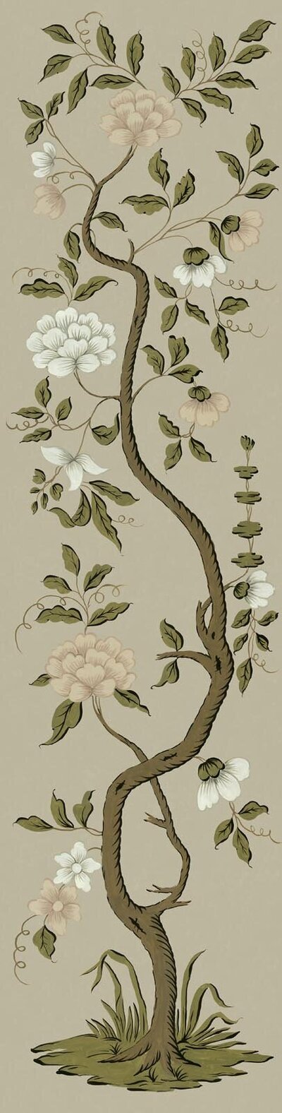 Drottningholm Tree Pale Olive Detail