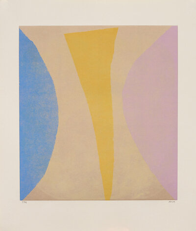 'Lilac Air' by Anna Kunz – a spit bite and soft ground etching on chine collé, measuring 26 1/2 x 22 1/2 inches.