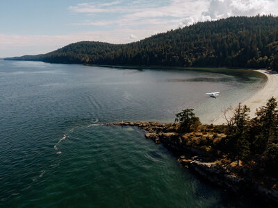 Seaplane and boating elopement adventure near Vancouver coast