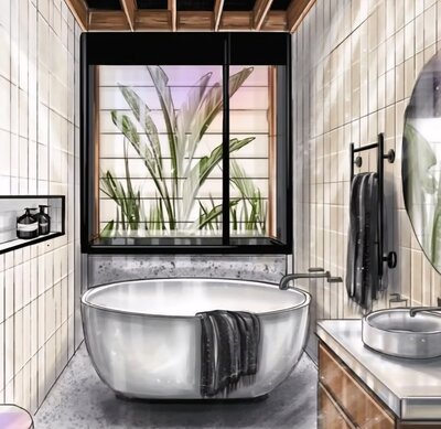 Bathroom interior design in California