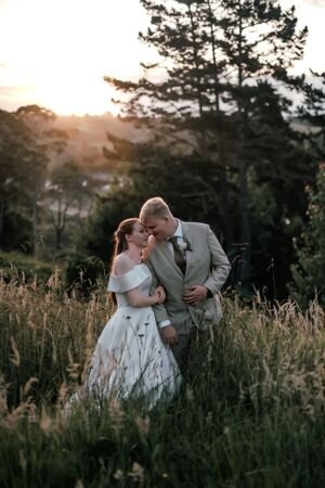 Elegant framed wedding portrait displayed as wall art, showcasing professional printing by Auckland wedding photographer Zanthe Vorsatz.