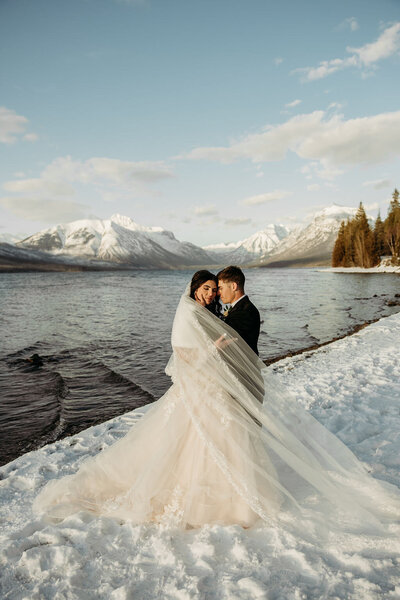 a winter elopement in glacier national park