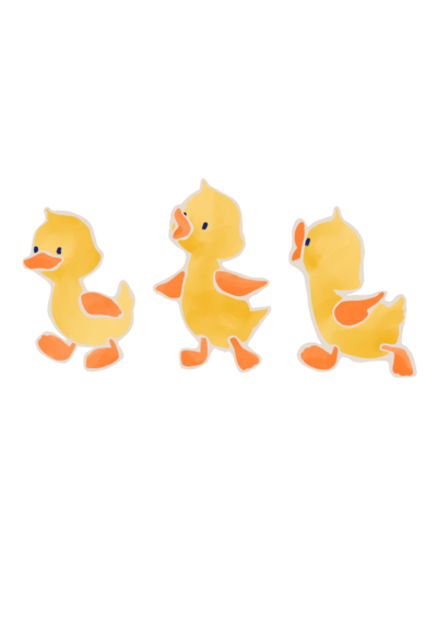 group of ducklings illustration