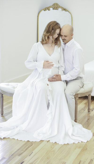 Expecting parents, in-studio maternity photo session, Asheville