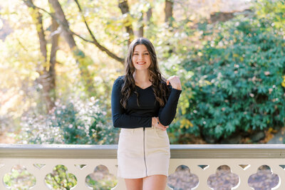 Senior posing for pictures at Asa Packer Mansion in Jim Thorpe PA