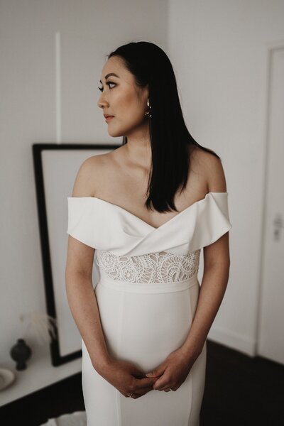trouwjurk off shoulder lovers society new zealand - for love we live trouwfotografie wild at heart bridal