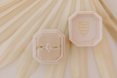 Ring in Pink Ring Box - Bre & Chris | Converted Basketball Court Wedding – Featured in Brides Magazine