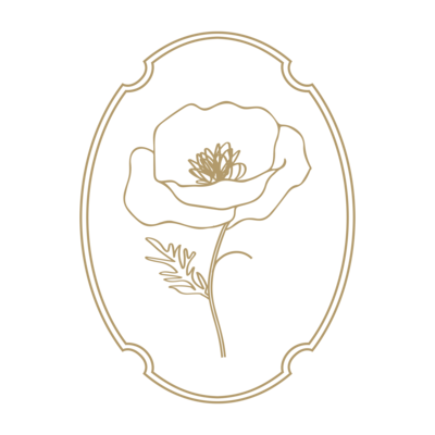 Wildflower On Watts ivory stamp logo