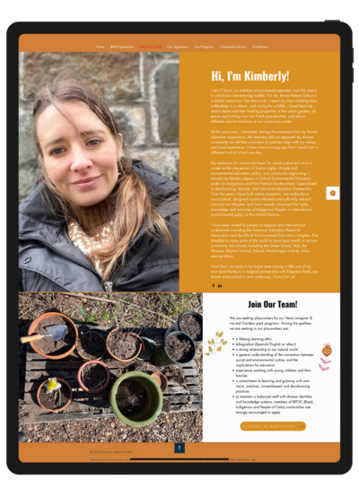 A screenshot of BNS's previous website design displayed on an iPad, showing the outdated layout and structure before the redesign by Unica Formo to enhance user experience and functionality.