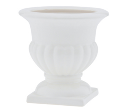 white stone urn 6" h 