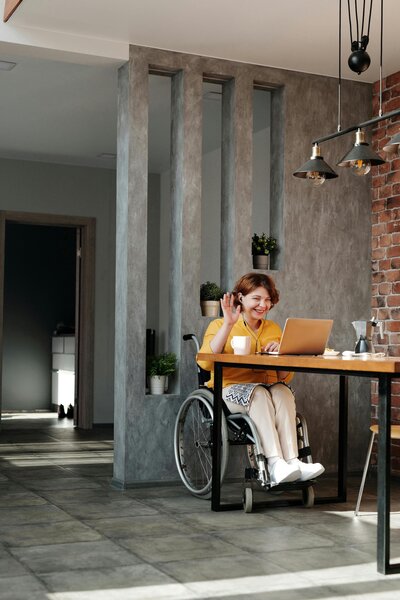 Modern office hallway