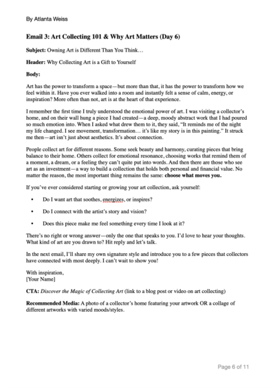 Screenshot of Email 3 – Behind the Scenes email template.