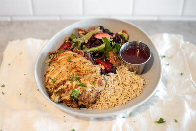 Chicken and rice bowl at Mason Dixon Bakery & Bistro