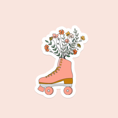 sticker-roller-skate-wildflower