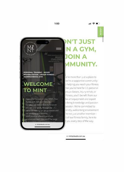 Website design for small business in the fitness industry Warrnambool by web designer Coja Creative. 