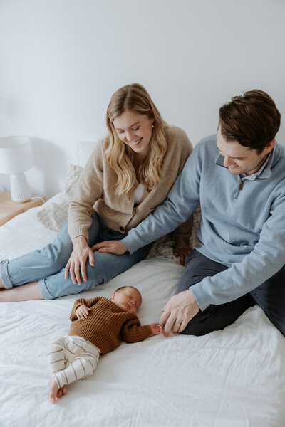 Canberra Newborn Photographer captures 2 week old baby with blue eyes
