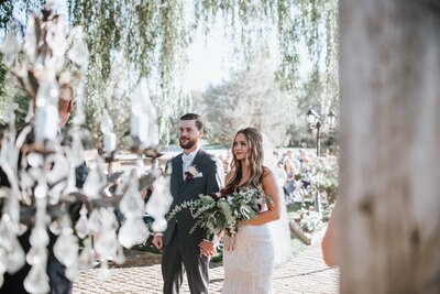 Lake Tahoe Elopement Photographer captures bride holding bouquet during intimate elopement ceremony