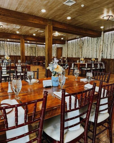 Birch Wood Vineyards  - Indoor Reception With Tables & Chairs Set