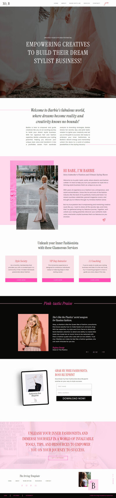 Services and Prices sheet for Christy Jo Lightfoot, brand and web designer.