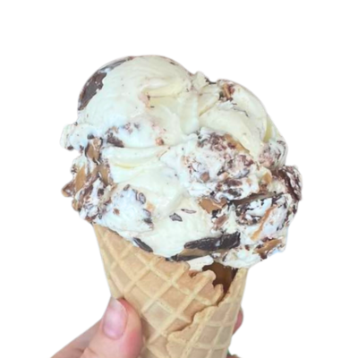 scoop of sweet cream nutella ice cream