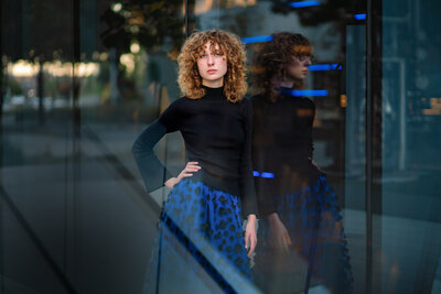 modern senior portraits in oklahoma city in an urban area