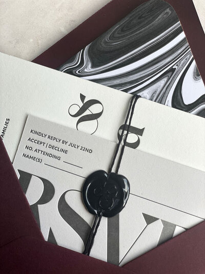Custom luxury destination wedding invitation