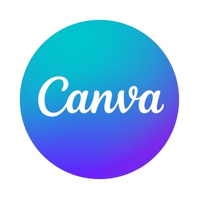 Canva logo in blue and white, representing the graphic design platform used for creating visual content