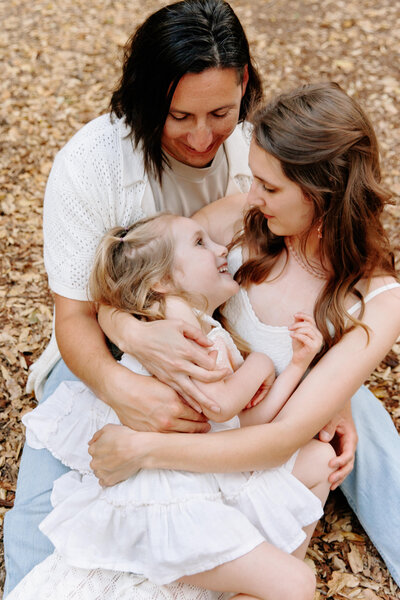 a family having fun during family session in los angeles 
