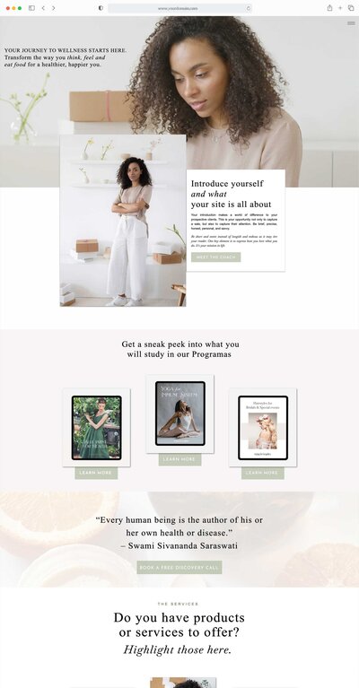 living in graphics brand website design services for creative small business owners website template nadine wellness center