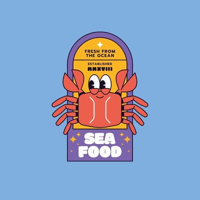 Illustrated Seafood Restaurant Logo
