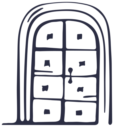 Hand-drawn door icon — visual brand mark used across the Leaving Main Street blog to symbolize crossing borders and exploring life abroad