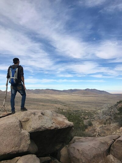 Man On Mountaintop New Mexico