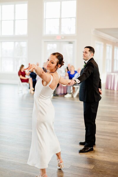 Married couple's first dance in their wedding