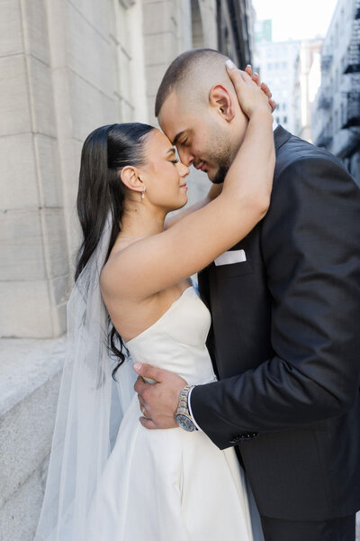 Old Montreal St james theatre wedding | Bride and groom editorial wedding photos