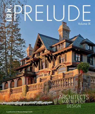 Cover of Boston Design Guide’s Prelude issue featuring interior designer Tiffany Barqawi and her signature modern, refined style