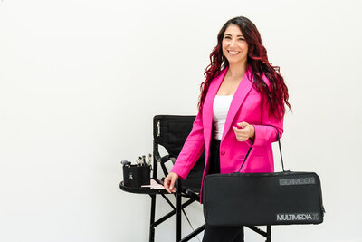 brand photo of a make up artist with makeup brush