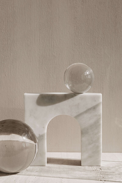 Marble and glass decorative objects for interior design  projects