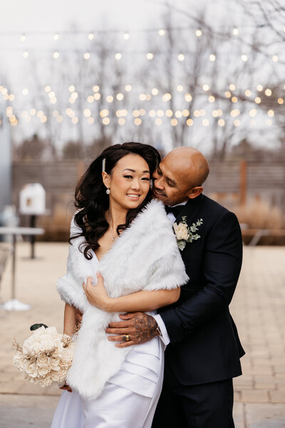 A wedding couple at Warehouse 109