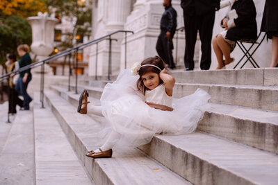 New+York+Public+Library+NYPL+Wedding+Flower+Girl+NYC+Luxury+Wedding+Photographer+Kate+Neal+Photography
