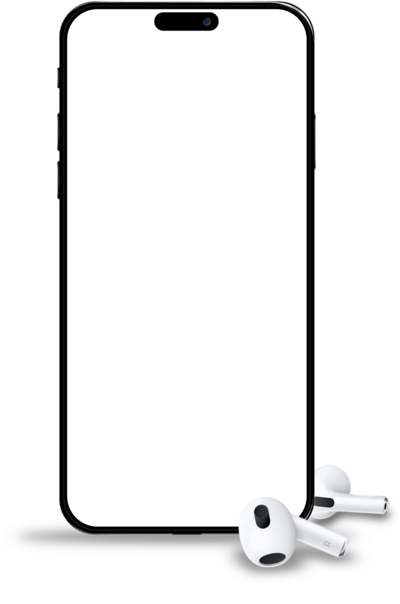 A phone with earbuds mockup