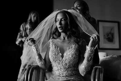 bride getting ready for her wedding at Cap Juluca in Anguilla