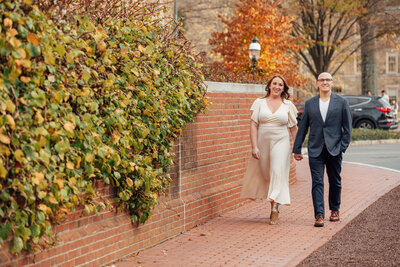 Princeton University | Engaged couple posing for engagement session portrait | New Jersey