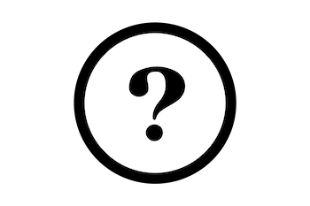Black and white illustration of a question mark