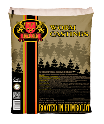 Royal Gold Worm Castings bag